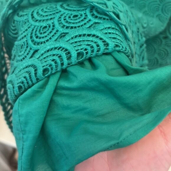 Laundry by Shelli Segel Green Dress Scalloped Crochet Sleeveless Sheath Mini - Picture 8 of 11